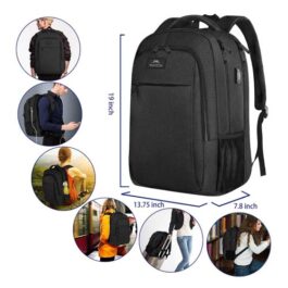 MATEIN Extra Large Backpack, 17 Inch Travel Laptop Backpack with USB Charging Port, Anti Theft TSA Friendly Business Work College Computer Backpack for Men Women, Black
