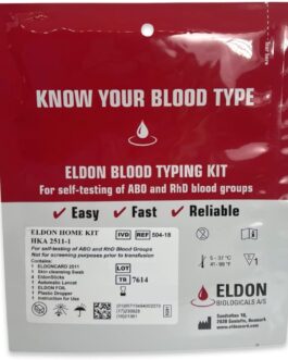 Eldoncard INC Blood Type Test (COMPLETE KIT) – Find out if you are A, B, O, AB & RH- Results in Minutes – Air Sealed Envelope, Safety Lancet, Micropipette, Cleansing Swab – 1 Pack