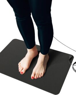 Hooga Grounding Mat for Sleep, Energy, Pain Relief, Inflammation, Balance, Wellness. Earth Connected Therapy. Indoor Grounding at Home, Office, Work. 15 Foot Cord Included. Conductive Carbon