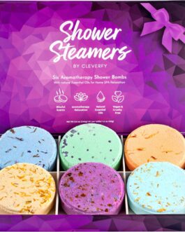 Cleverfy Shower Steamers Aromatherapy – Variety Pack of 6 Shower Bombs with Essential Oils. Self Care Birthday Gifts for Women and Gifts for Her and Him. Purple Set