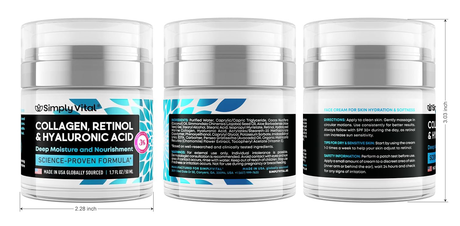 1755394620_SimplyVital-Collagen-Retinol-Hyaluronic-Acid-Cream-Anti-Aging-Face-Moisturizer-for-Face-Firming-Skin-Care-Neck-Decollete-Made-in-USA-Daily-Moisturizer-Face-Cream-Day-Night-1.7-fl.oz_.jpg 1755394620 SimplyVital Collagen Retinol Hyaluronic Acid Cream Anti Aging Face Moisturizer for Face Firming Skin Care Neck Decollete Made in USA Daily Moisturizer Face Cream Day Night 1.7 fl.oz