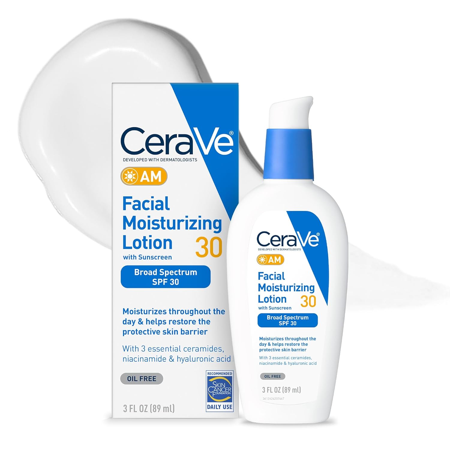 CeraVe-AM-Facial-Moisturizing-Lotion-with-SPF-30-Oil-Free-Face-Moisturizer-with-SPF-Formulated-with-Hyaluronic-Acid-Niacinamide-Ceramides-Non-Comedogenic-Broad-Spectrum-Sunscreen-3-Ounce.jpg CeraVe AM Facial Moisturizing Lotion with SPF 30 Oil Free Face Moisturizer with SPF Formulated with Hyaluronic Acid Niacinamide Ceramides Non Comedogenic Broad Spectrum Sunscreen 3 Ounce