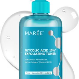 MAREE Glycolic Acid Toner 10% Facial Polish – Exfoliating Toner for Face – Glycolic Acid Toning Solution – Face, Scalp & Underarms Exfoliant Spray Alternative – Pure Acido Glicolico para Manchas