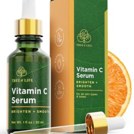 Tree of Life Beauty Vitamin C Skin Care Set, Skin Brightening Face Oil for Dark and Age Spots, Facial Serums for Dry and Sensitive Skin with Hyaluronic Acid & Vitamin E for Soft Smooth Skin, 1 Fl Oz