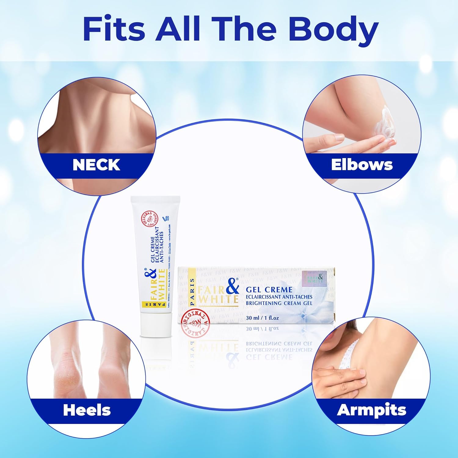1761703093_FAIR-WHITE-Original-Skin-Brightening-Gel-Cream-30ml-1floz-For-Neck-Face-Armpit-Elbows-Private-Areas-Brightening-Gel-for-Uneven-Skin-Tone.jpg 1761703093 FAIR WHITE Original Skin Brightening Gel Cream 30ml 1floz For Neck Face Armpit Elbows Private Areas Brightening Gel for Uneven Skin Tone