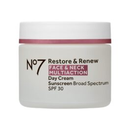 No7 Restore & Renew Multi Action Face & Neck Cream – Anti Aging Face Moisturizer with SPF 30 – Helps to Firm & Hydrate Crepey Skin – Formulated with Hyaluronic Acid, Peptides & Ceramides (1.69 Oz)