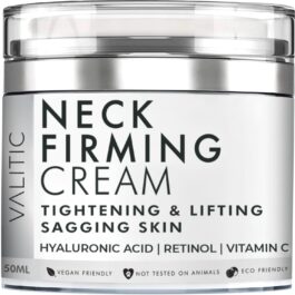VALITIC Neck Cream for Tightening and Firming – Hyaluronic Acid, Retinol, and Vitamin C – Anti Aging Tightening & Lifting Sagging Skin Day and Night Cream