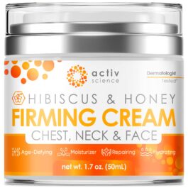 Hibiscus & Honey Firming Cream, Neck Firming Cream, Skin Tightening Cream, Skin Firming and Tightening Lotion, Reduce the Look of Neck Lines, Tightens & Smooths – With Collagen & Hyaluronic Acid 1.7OZ