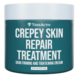 TreeActiv Crepey Skin Repair Treatment, 8oz, Firming Cream with Hyaluronic Acid & Shea Butter to Deeply Moisturize & Tighten Wrinkly Dry Crepe Skin, 500+ Uses
