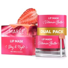 MAREE Lip Moisturizer – Lip Mask Overnight 2 Pack – Moisturizing Lips Butter Balm with Hyaluronic Acid – Lip Sleeping Mask – Lip Moisturizer For Very Dry Lips Care – Hidratante de Labios Care Products