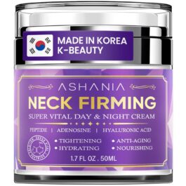Korean Neck Firming Cream 1.7 fl oz – Peptide & Adenosine Tightening Cream with Hyaluronic Acid – Made in Korea – For Deep Neck Wrinkles, Loose Skin & Neckline Care