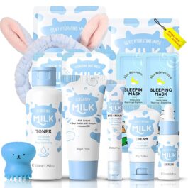 13Pcs Milk Skin Care for Kids – Milk Skincare for Teens 10-12 Cleaning & Hydrating & Nourish Skin, Kids Skin Care Set for Girls Ages 8-12 Ideal for Beginners – Beauty Gift Set for Women/Girls