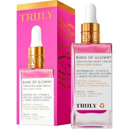 Truly Beauty Buns of Glowry Glow & Tighten Serum, Skin Tightening Cream Serum, Cellulite Cream for Thighs and Buns Fast Absorbing. Butt Enhancement Cream and Firming Lotion – 3.1 OZ