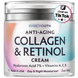 Collagen Cream for Face, Neck & Décolleté, Anti Aging Facial Moisturizer for Women with Hyaluronic Acid, Vitamin E, Made in USA, Anti Wrinkle Face Cream, Neck Creams for Tightening and Firming, 1.7oz
