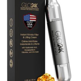 GLO24K Instant Wrinkle Filler for Face, XL Lifting Cream for Eye and Face, Lift and Tightening Non-Invasive with Hyaluronic Acid, 24k Gold, Peptides and Vitamins for Youthful Appearance, 1.2 fl oz