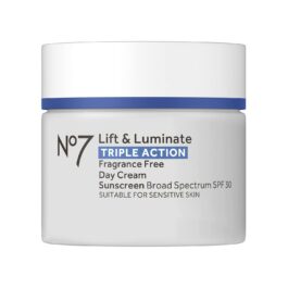 No7 Lift & Luminate Triple Action Face Cream – Fragrance Free Face Moisturizer with SPF 30 – Formulated with Anti Aging Collagen Peptides & Brightening Complex (1.69 Oz)