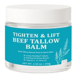 Tighten & Lift Beef Tallow Balm, Grass Fed Tallow-Based Face & Neck Balm Skin Care for Women, Whipped Organic Tallow Cream Facial Moisturizer with Beeswax & Honey Extract Vitamin E & Olive Oil(1)