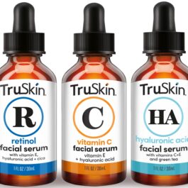 TruSkin Face Serum Trio – Hyaluronic Acid, Vitamin C & Retinol Serum for Face – Anti Aging Skin Care Set for Women – Skincare for Bright, Smooth, Hydrated & Firmer-Looking Skin, 1 fl oz, 3 Bottles