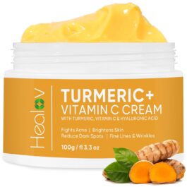 Turmeric Cream for Skin Brightening – All Natural Face & Body Turmeric Skin Lotion – Turmeric Cleanses Skin, Fights Acne, Evens Tone, Marks, Sun Damage, & Age Spots – Pure Turmeric Cream (Large)